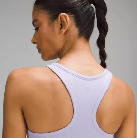 LULULEMON lilac High Neckline Racerback Ribbed Cropped Tank Top - Picture 4 of 9